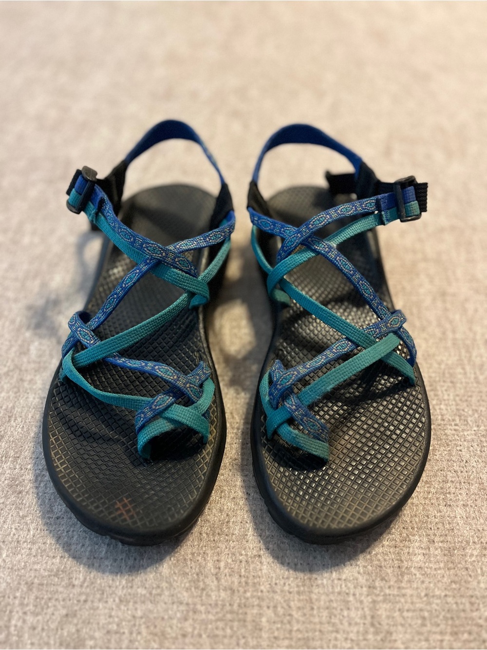 Chaco Z/Cloud Sport Hiking Sandals Blue Teal Adjustable Strappy Women’s W10